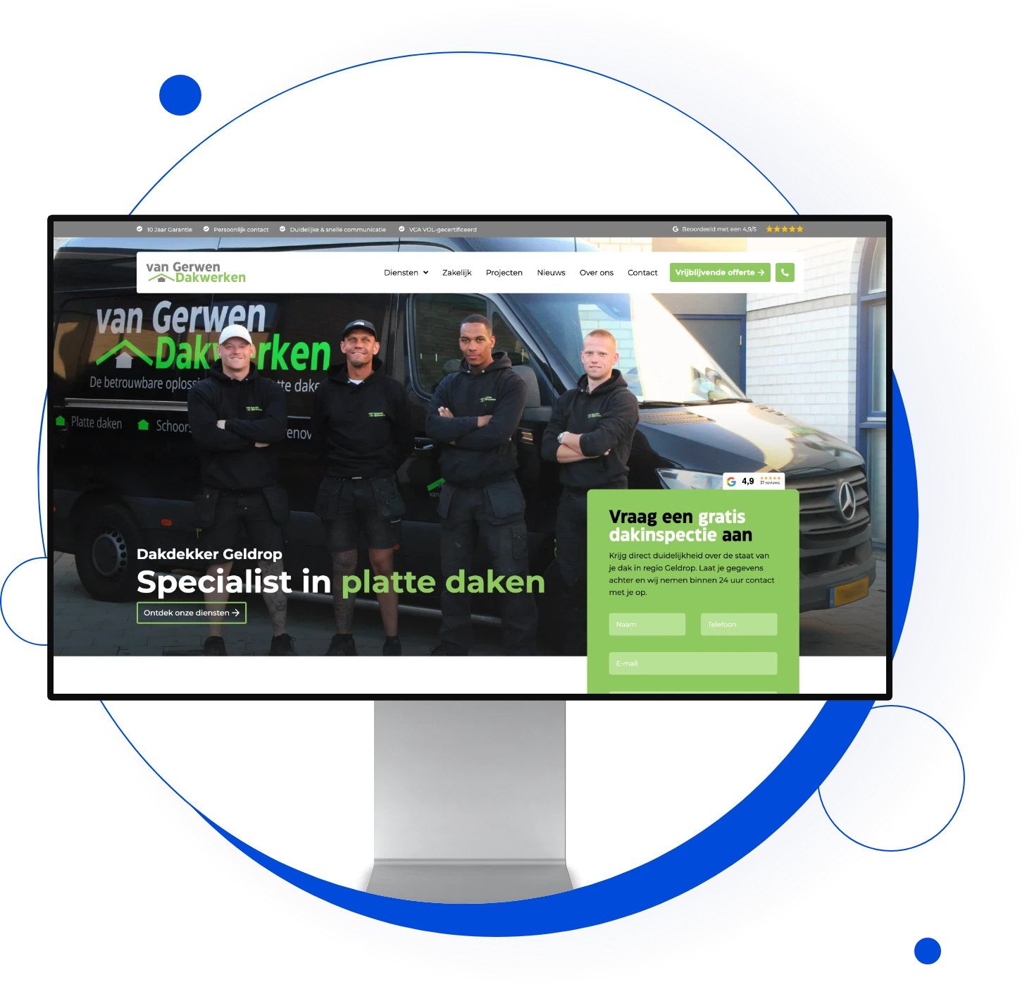 Website laten maken van gerwen dakwerken